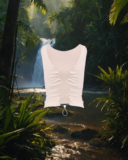 The "Santa-Fe" Reversible Organic Cotton Top in Off-White