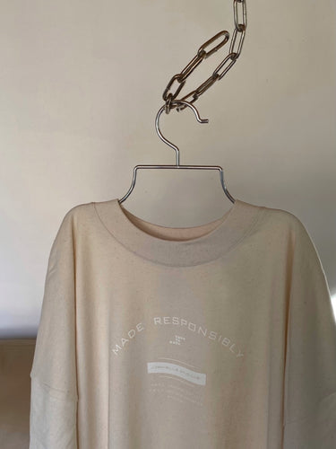 Made Responsibly Organic Cotton Tee in Ecru