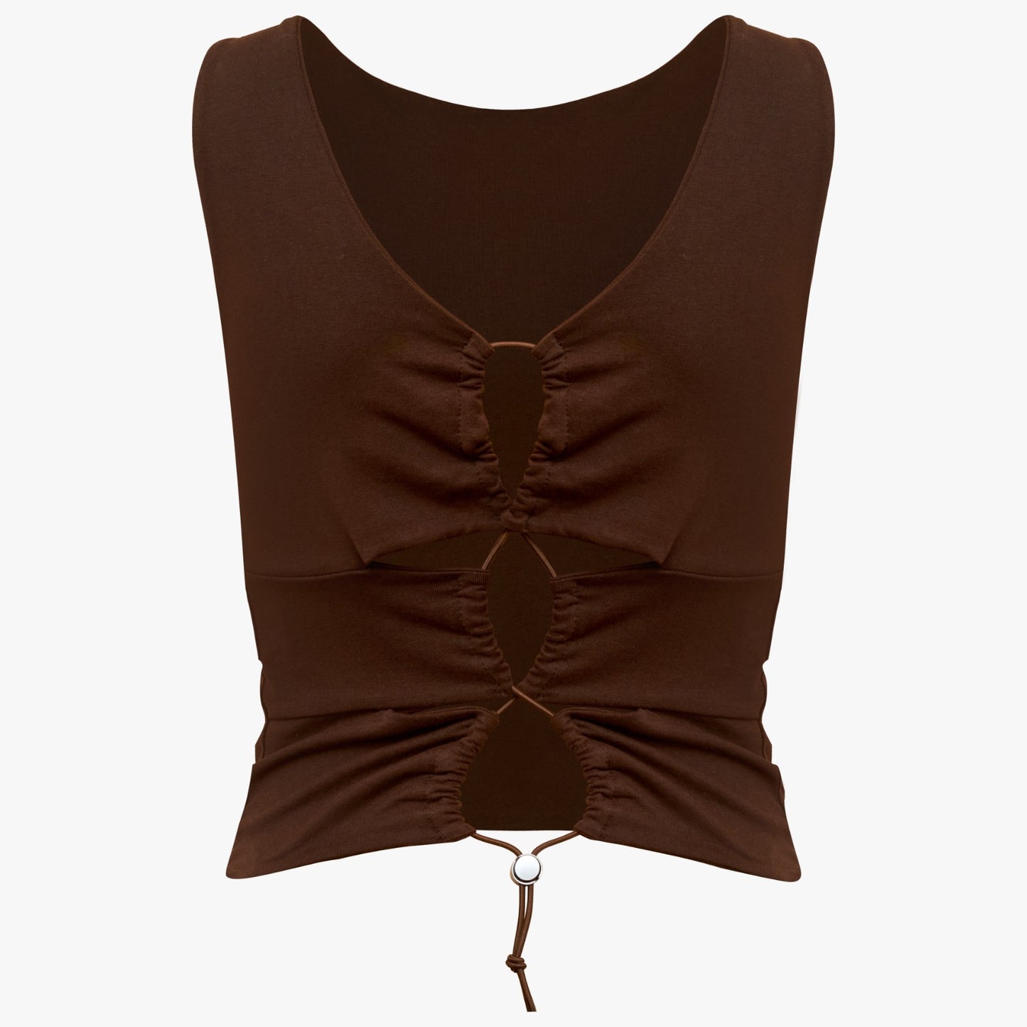 The "Santa-Fe" Reversible Organic Cotton Top in Espresso